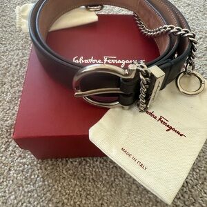 Salvatore Ferragamo Black Leather Belt